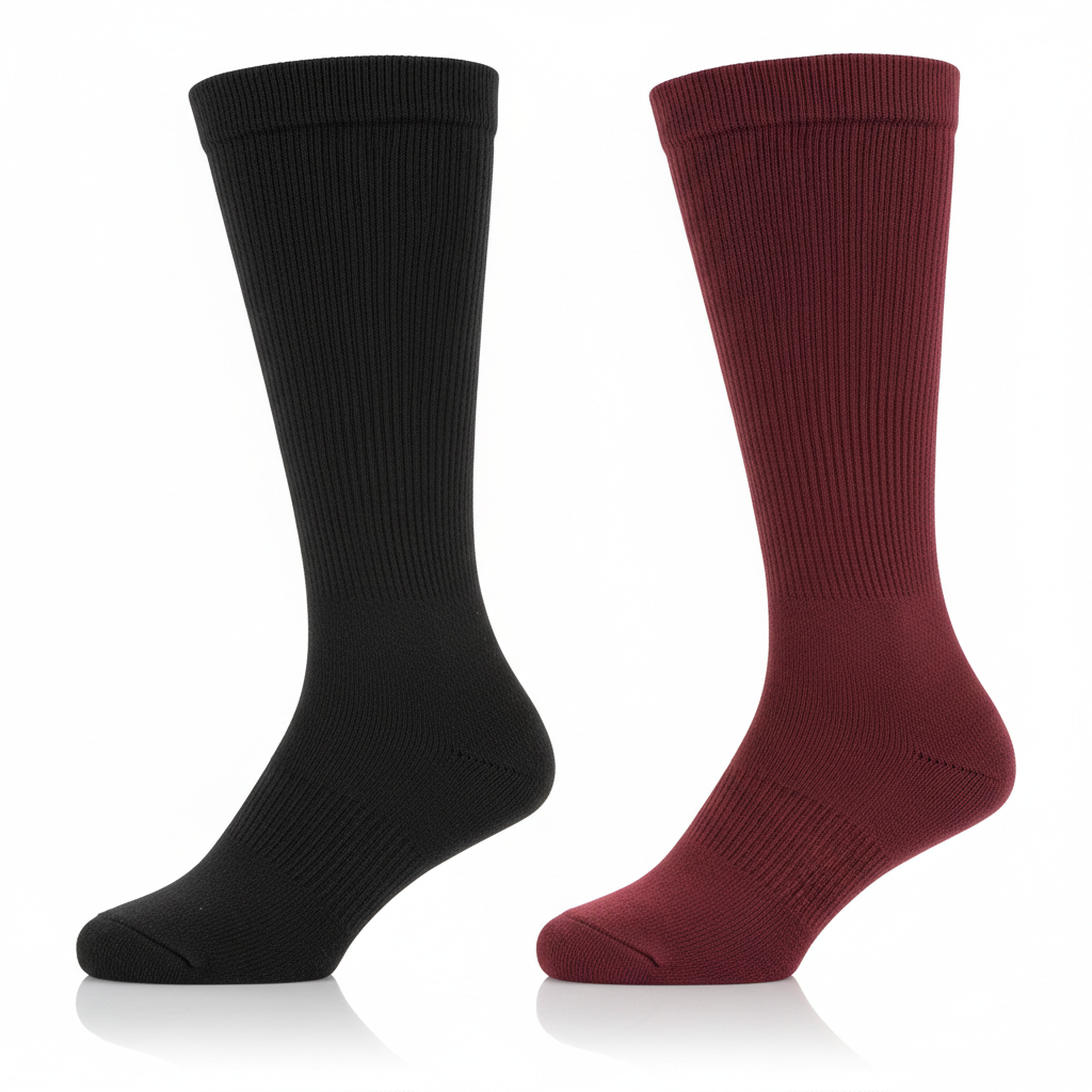 Hindon Hockey Stockings 2-Pack - Black & Maroon